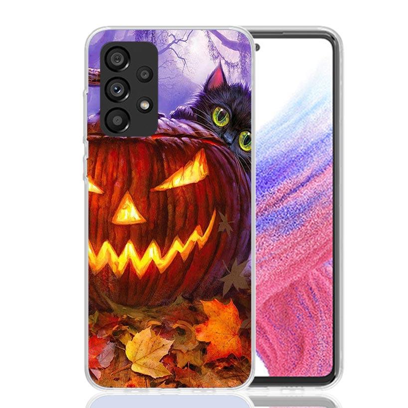 Kitten Cat Christmas Pumpkin Phone Case For Samsung Galaxy A13 A14 A15 A16 A53 A54 A55 A56 A33 A34 A35 A36 A23 A24 A25 A26 A05S