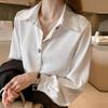 Casual Comfortable and Versatile Shirt Women's Women's Loose Foreign-style Blouse White Pullover Long-sleeved Shirt Temperament Elegant Fashion Top