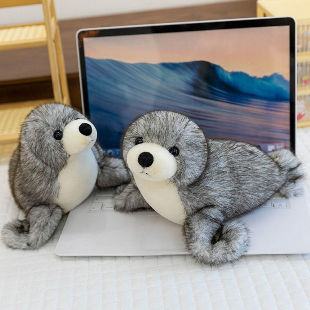 Fluffy Sea World Animal Stuffed Dolls Soft Seal Stuffed Animal  Birthday Parties