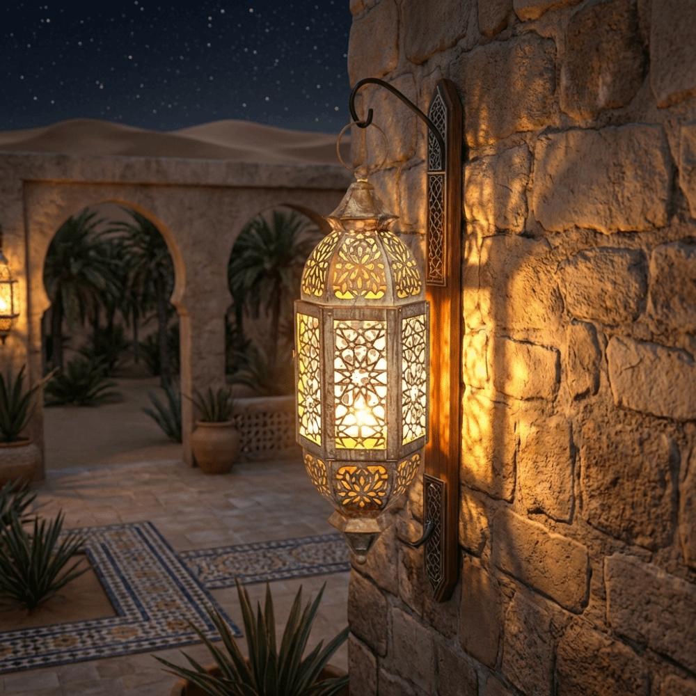 Moroccan Style Vintage Hollow Candlestick Luxury Wind Lamp Candle Holder Living Room