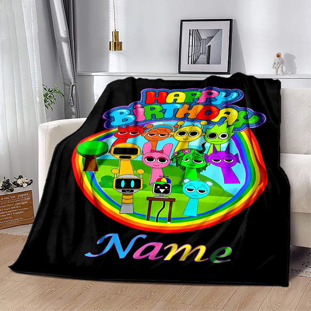 Happy Birthday Celebration Blanket Comfortable Perfect for Picnics Chair Sofa for All Occasions Warmthful Decor Gifts For Family Or Friends