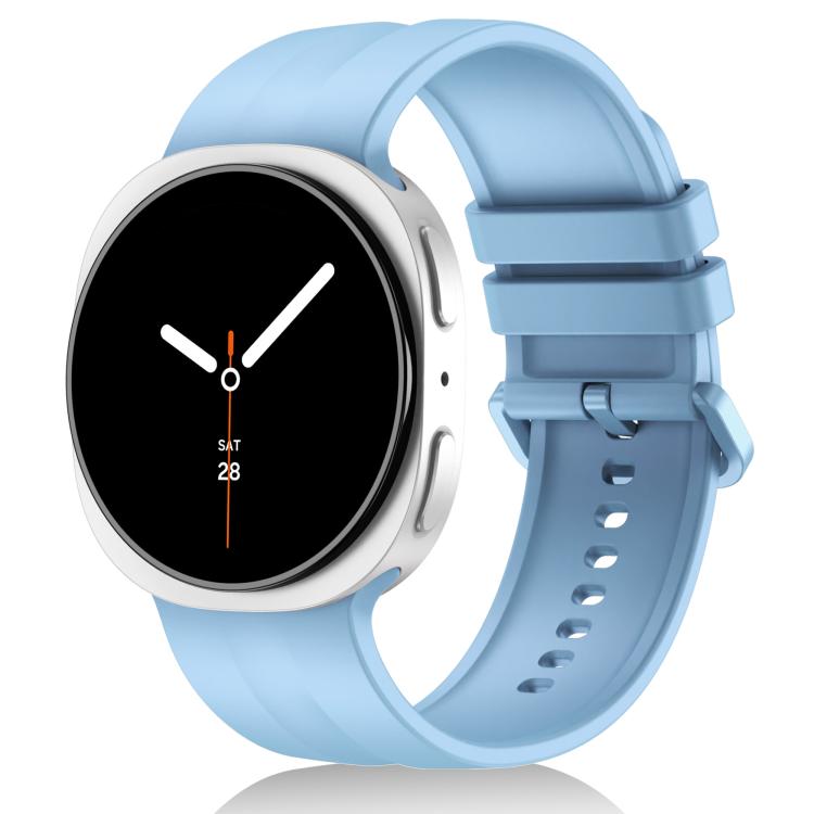 Solid Color Vertical Striped Silicone Watch Band for Galaxy Watch9 / 8 / 8 Classic, Adjustable Replacement Strap