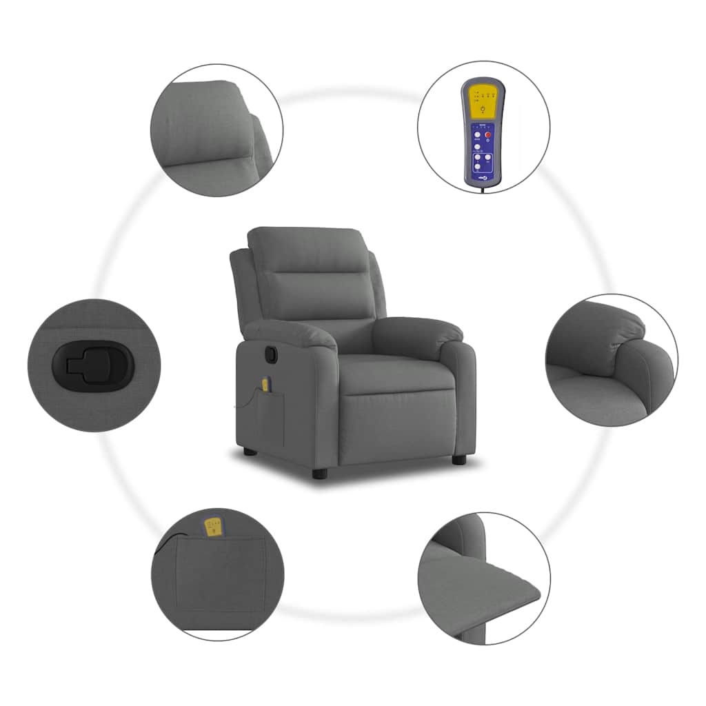 Massage Chair Dark Gray Fabric