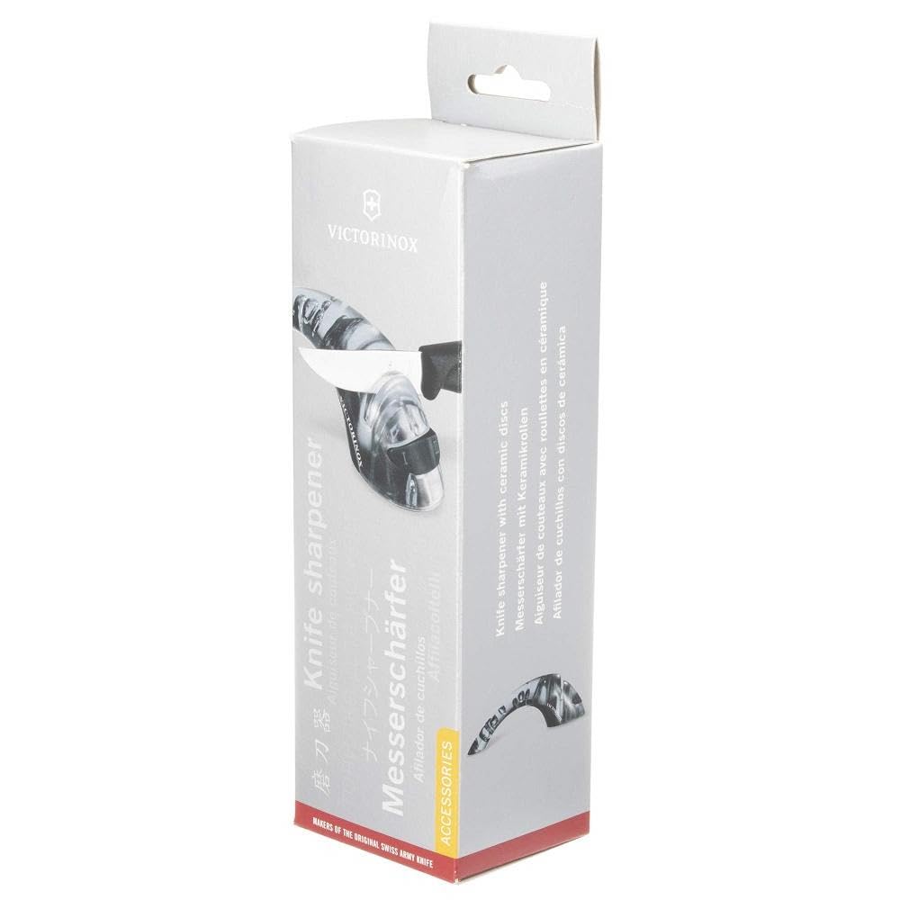 Victorinox Knife Sharpener System Knife Sharpener 2 Stages Black Easy Maintenance with 2 Stages of Rough Sharpening and Final Sharpening Easy-to-use