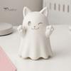 Милые Статуэтки Кота-Призрака, 3D-Печатная Фигурка, Подмигивающий, Улыбающийся, Удивленный, Жуткий Декор на Хэллоуин, Белые Фигурки для DIY-Украшения, Белая Покраска, Устойчивое Основание