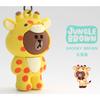 Kakao Line Friends Cute Character Key Ring / Key Ring / Key Holder, 6) Auto Brown