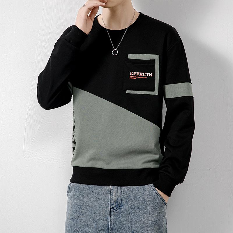 Весна и осень. Новые модные и красивые толстовки для мужчин, свободные и универсальные, повседневные спортивные свитера, топы с длинными рукавами, футболки для мужчин.