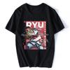 Vintage Ryu Street Fighters Men's Shirt o-Neck 100% Cotton T Shirts Short Sleeve Tee Shirt Adult Tops Oversized