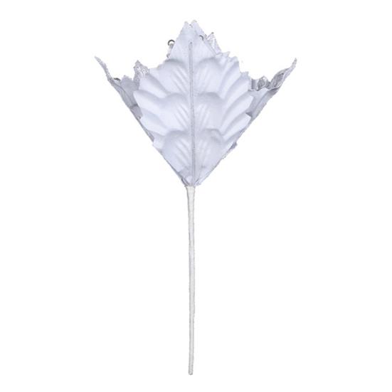 Рождественский блестящий искусственный золотой праздничный цветок со стеблем, красно-белый декор, многоразовая проводная рождественская елка