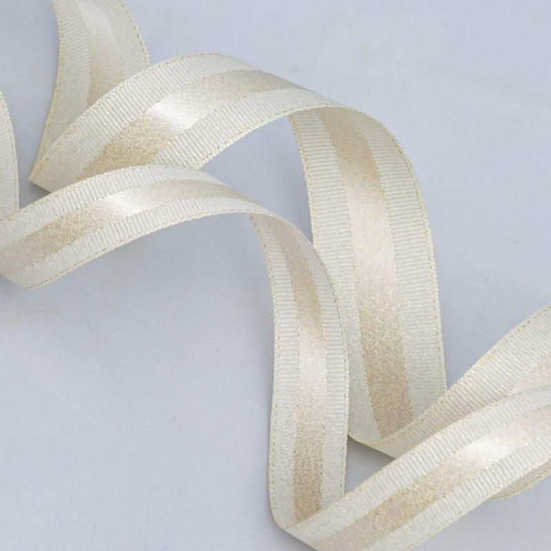 DIY Romantic and Cozy Ribbed Edge Gold and Silver Weft Ribbon Handmade Hair Accessories Diy Material Ribbon Cake Baking Gift Flower Packaging Ribbon