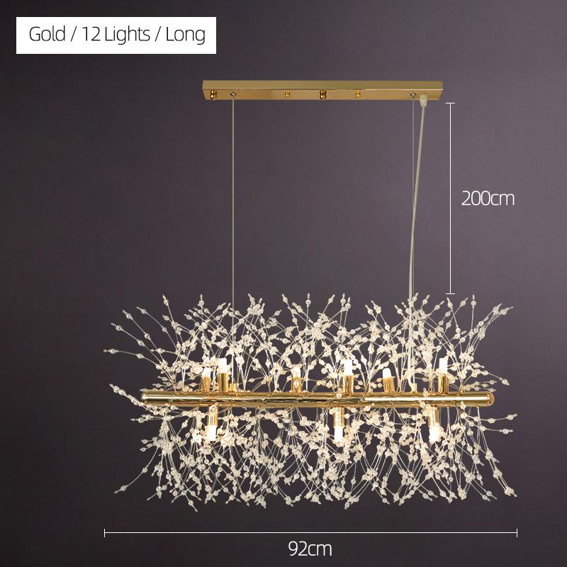 New Modern Crystal Dandelion Chandelier Lighting Pendant Light for Living Room Dining Home Decoration Led Ceiling Hanging Lamp