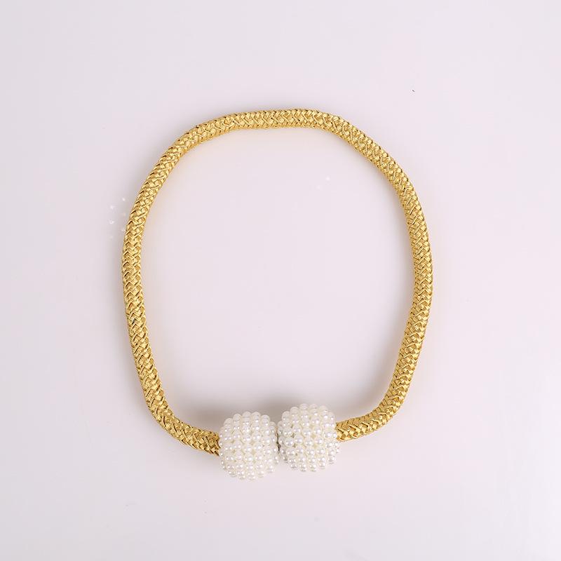 Pearl Magnetic Curtain Tieback - Elegant European & American Style, No-Punch Installation.