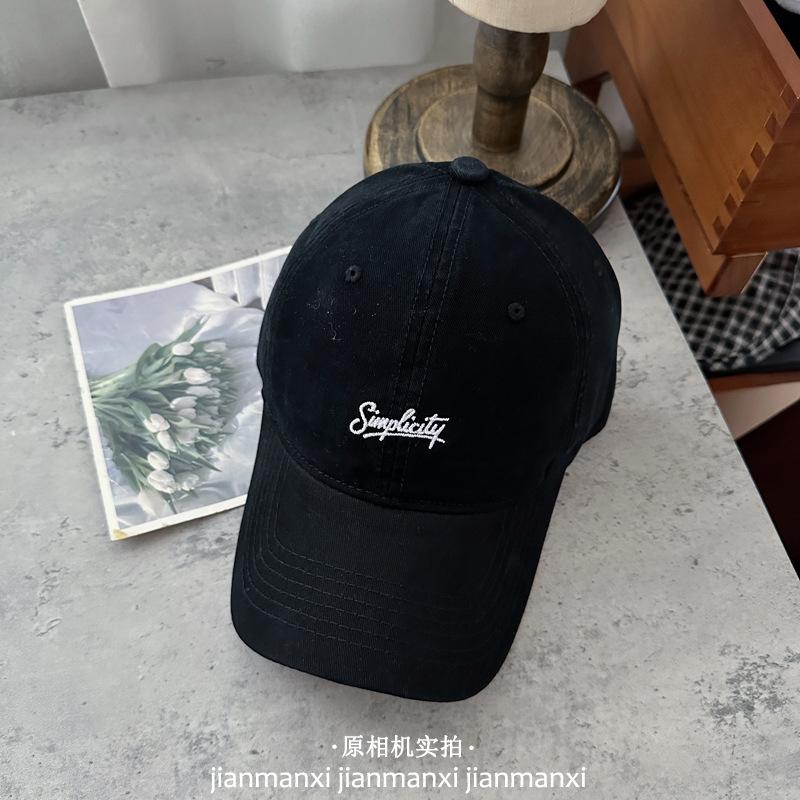 New simple letter embroidered baseball cap women's spring and summer small fresh thin hat sunshade cap