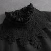 Front Tie White Fake Collar Stand Beads Detachable Collar Fake Women Vintage Crystal Lace Ladies False Blouse Collar Half Shirt
