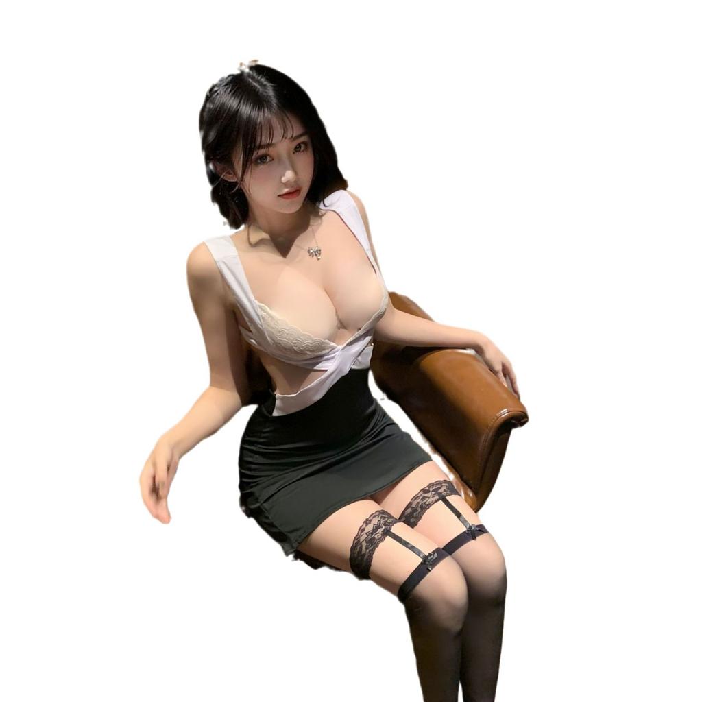 Сексуальное белье Сексуальный кружевной комбинезон с вырезами Страсть Халтер Обертывание бедер Ночной клуб Косплей Женщина