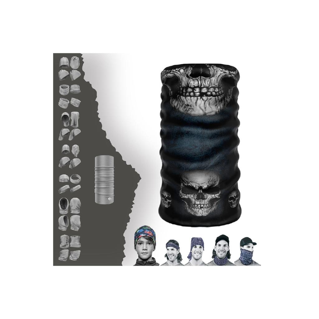 Унисекс Серый Череп Каратель Бесшовный Воротник-труба Бандана