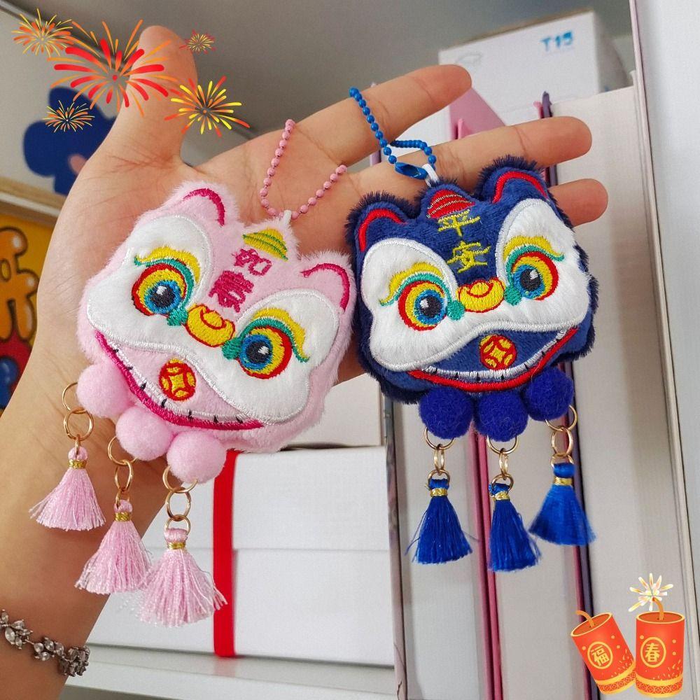 Year of Horse Lion Dance Tassels Pendant Chinese Style New Year Zodiac Plush Doll Home Decor