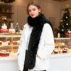 Yousheng Women Long Scarf Solid Color Thickened Scarf Imitation Fox Fur Versatile Soft Scarf Winter Outdoor Wear