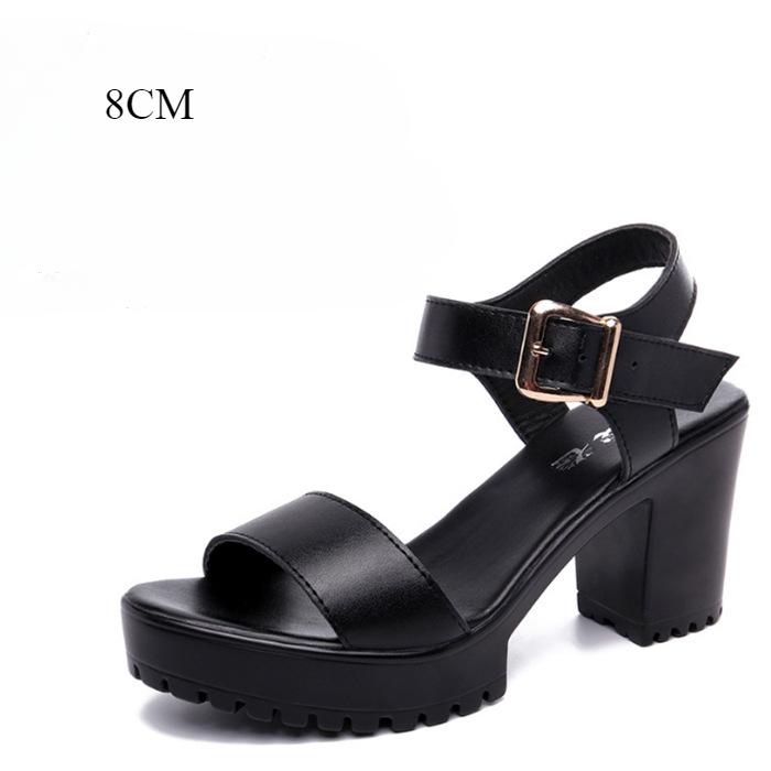 Small Size 32-43 Summer Block High Heels Wedding Shoes Bride Platform Sandals  Women's Thick Bottom Sandals for Office Model