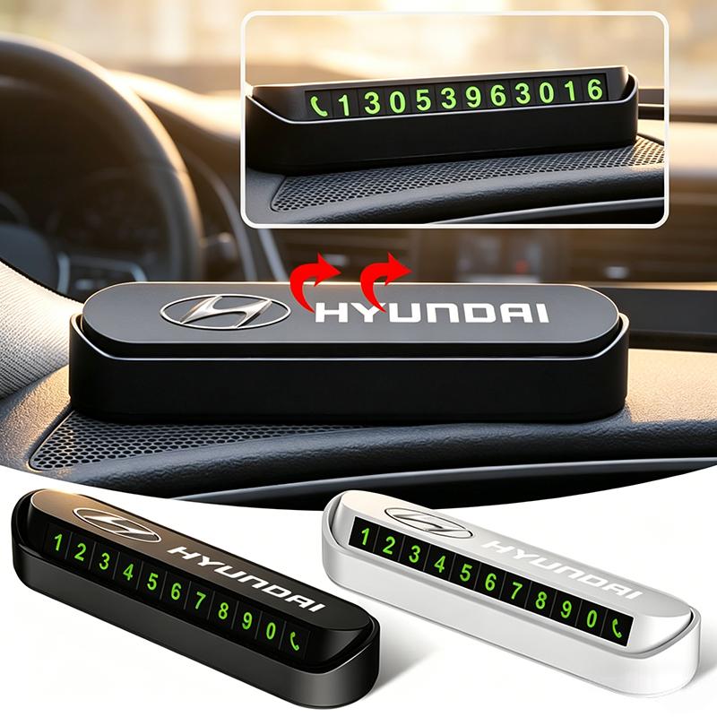Car Temporary Parking Card Plate Badge Styling For Hyundai Elantra Santafe Veloster Genesis Solaris Sonata i10 Wheel Center Caps AF2