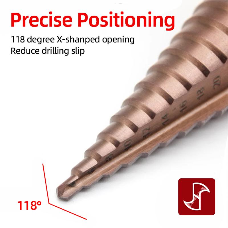 HSS Титановое ступенчатое сверло Кобальтовое 4-32мм Спиральная Прямая канавка 1/4 Шестигранник Дерево Металл Резак для отверстий Коническое ступенчатое сверло Конусные инструменты