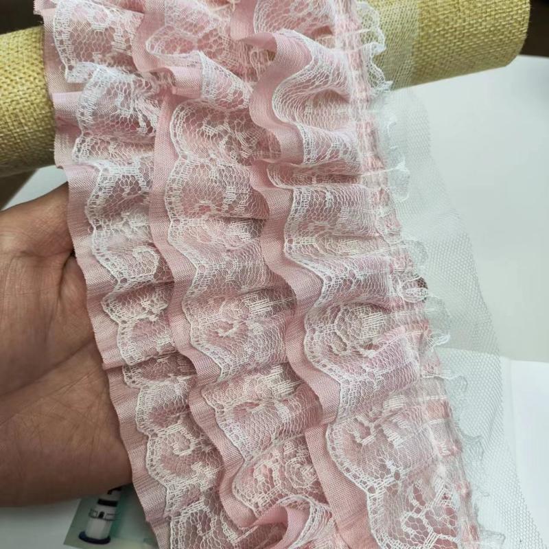 Трехслойный 3D плиссированный шифон с вышивкой кружева DIY детские манжеты для платья, подол юбки, пушистая накидка на диван, отделка, швейные принадлежности