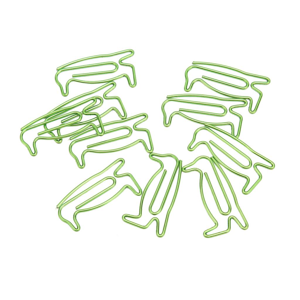 100Pcs Paper Clips Cute Unique Penguin Shape Electroplating Process Lightweight Portable Metal Paper