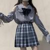 Japanese Collar Jk Uniform Lolita Inner Flared Sleeve Strapless Short Sleeve Shirt Women's Blouse Summer