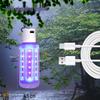 Portable USB Rechargeable Purple Light Insect Trap: Lures Cicadas, Mole Crickets, Beetles with UV Black Light for Outdoor Use.
