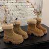 Мех Женские Зимние Ботинки На Плоской Подошве Платформа Замшевая Обувь для Женщин Модные Спортивные Ботильоны Новые Плюшевые Хлопковые Ботинки Mujer Botas