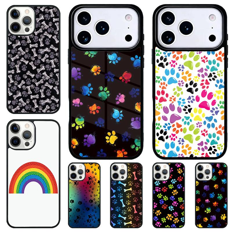Watercolor Paw Prints Shockproof Phone Case for iPhone 17 Air 16e 15 11 12 14 13 Pro Max Cover Coque
