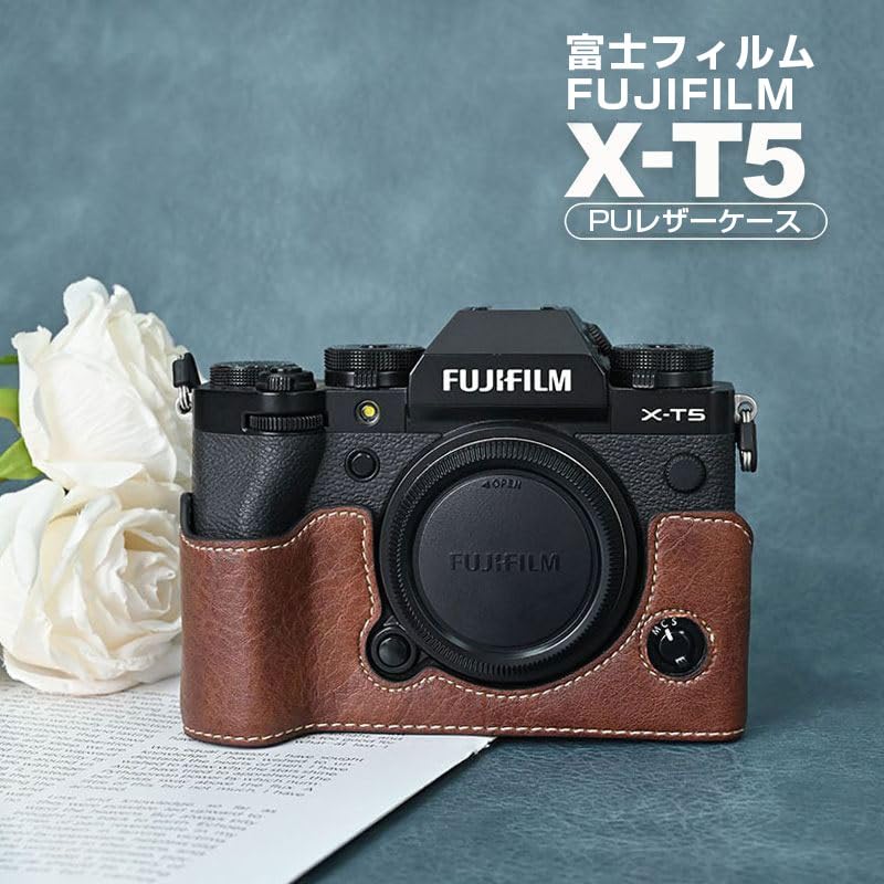 For Fujifilm BEADY FUJIFILM XT5 Hand Grip Case PU Leather Xt5 Leather Hand Grip Brown X-T5 X-t5