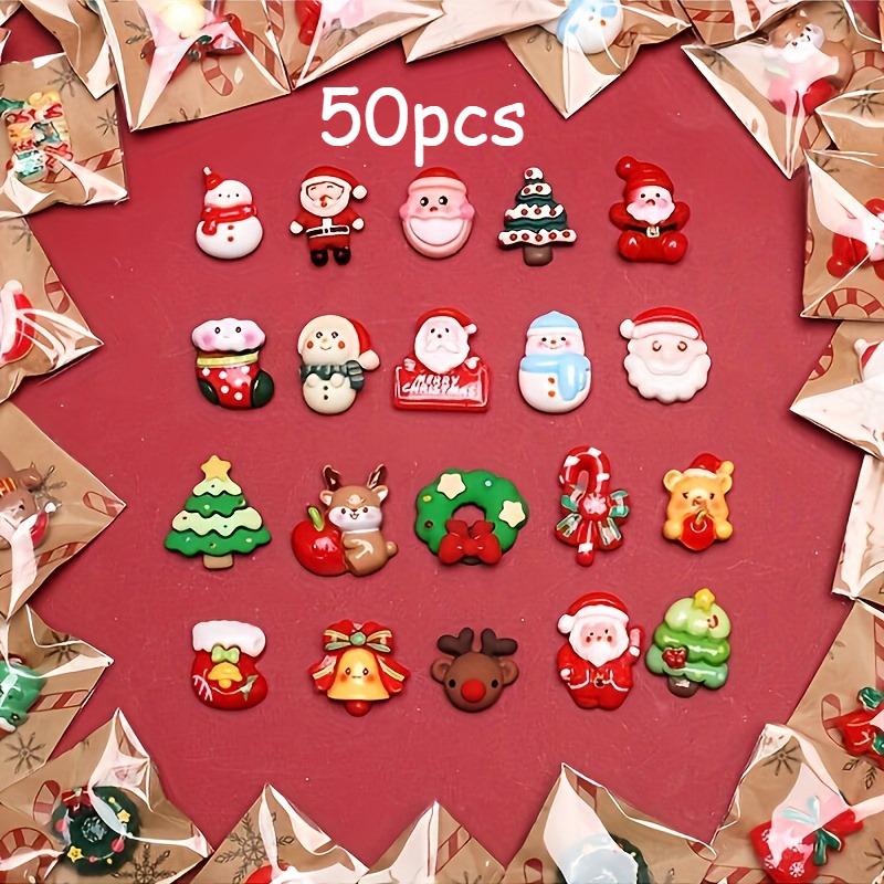 20/50/100pcs Mixed Resin Christmas Fridge Magnets, Santa Claus, Snowman, Christmas Tree Decorations in Various Styles for Gift.