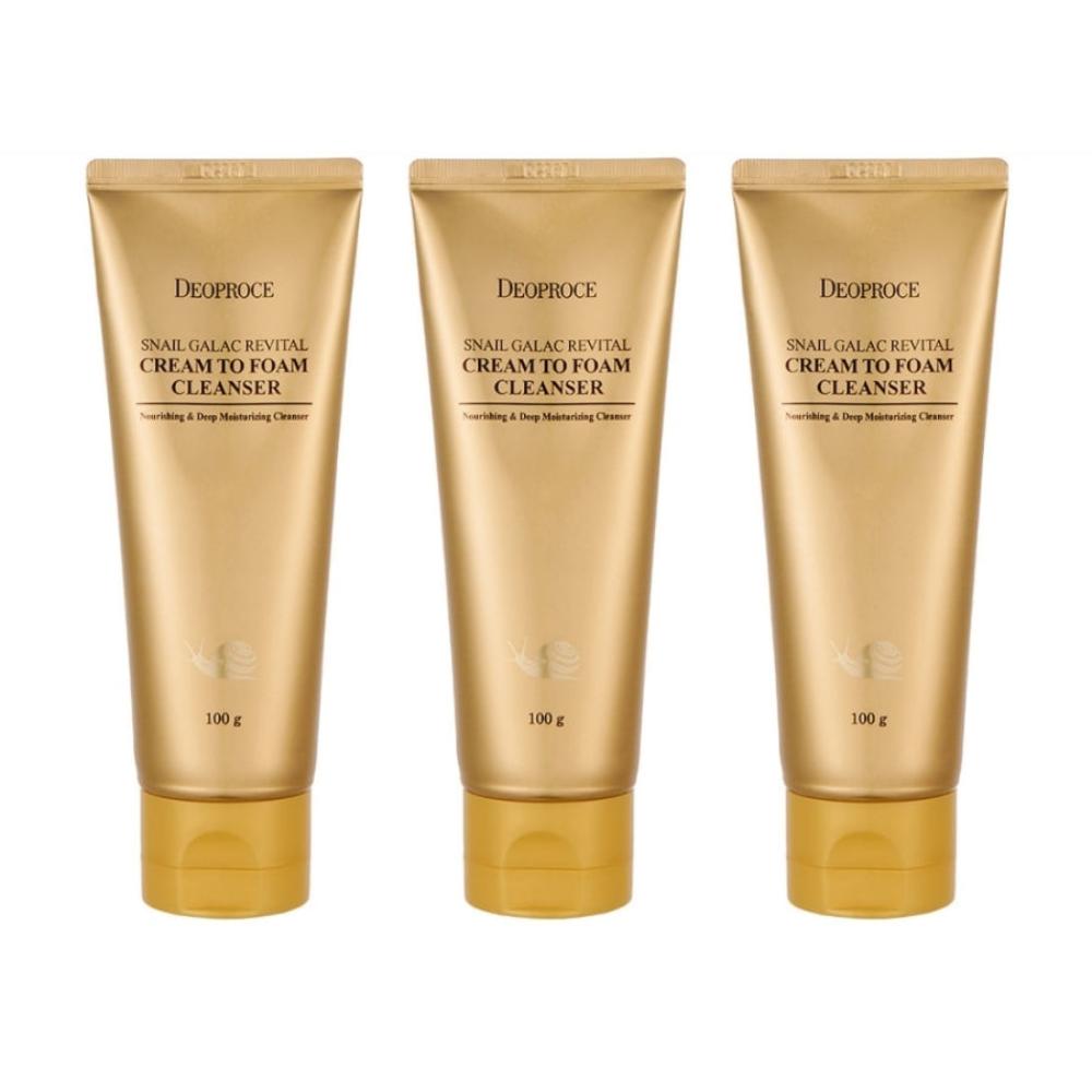 Deoproce Snail Galac Revital Cream to Foam Cleanser 100 г*1 шт/2 шт/3 шт