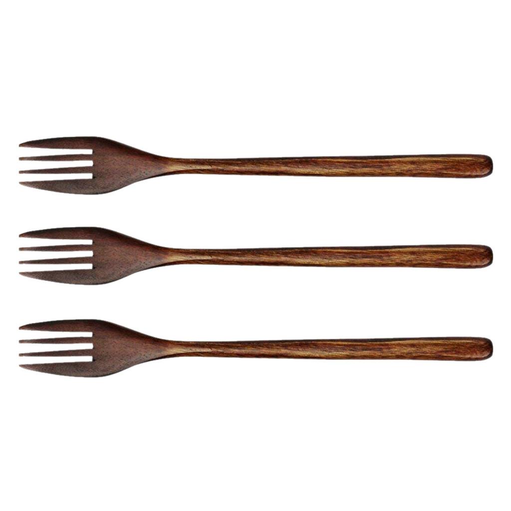 Kitchen Salad Wood Cooking Japanese Style Eco-friendly Cutlery Dinnerware Tableware Wooden Forks