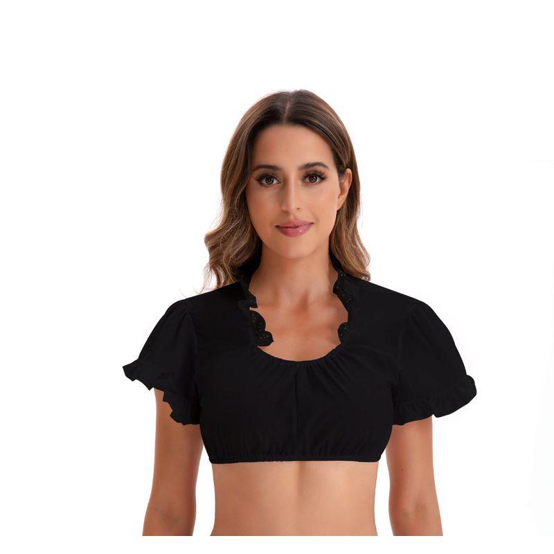 Amazon Foreign Trade European and American Black and White Short-Sleeve Shirt for Women, Munich Oktoberfest Short-Sleeve Shirt