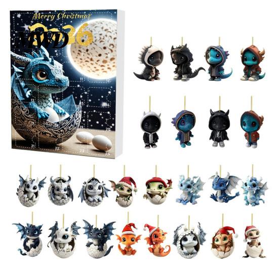 Collectable Dragon Figurines Set Advent Calendars 2026, 24 Days Christmas Countdown Calendar with Unique Souvenirs Gifts Acrylic Ornaments,