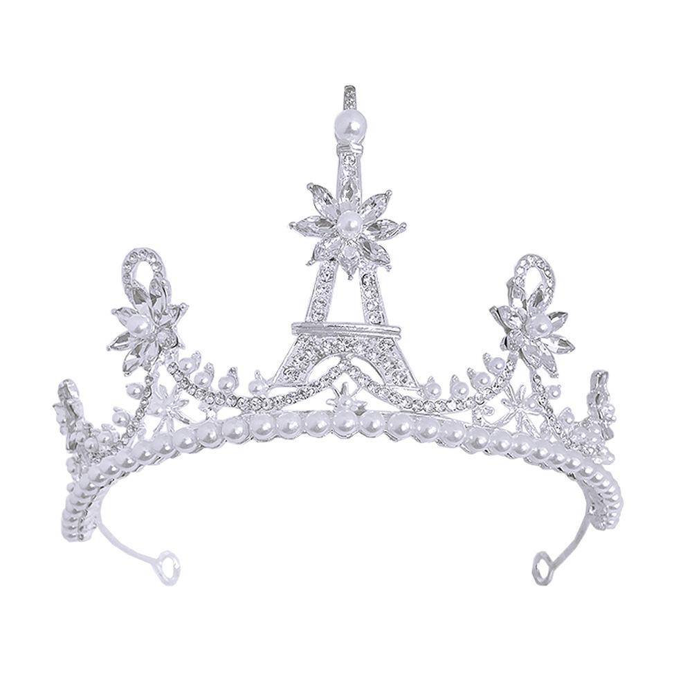Свадебная корона из сплава, супер фея, хрустальная корона, повязка на голову на день рождения, легкая, роскошная, универсальная, Эйфелева, железная корона со стразами