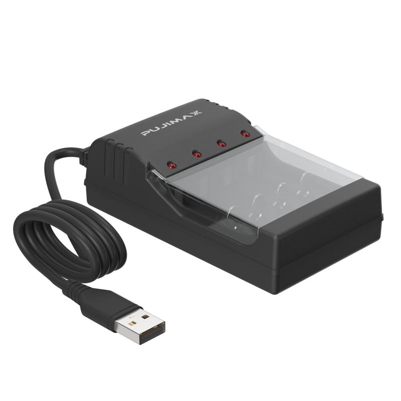 PUJIMAX 8-слотовый USB-выход Быстрая зарядка Зарядное устройство для аккумуляторов Защита от короткого замыкания Подходит для перезаряжаемых аккумуляторов AA/AAA/Nimh