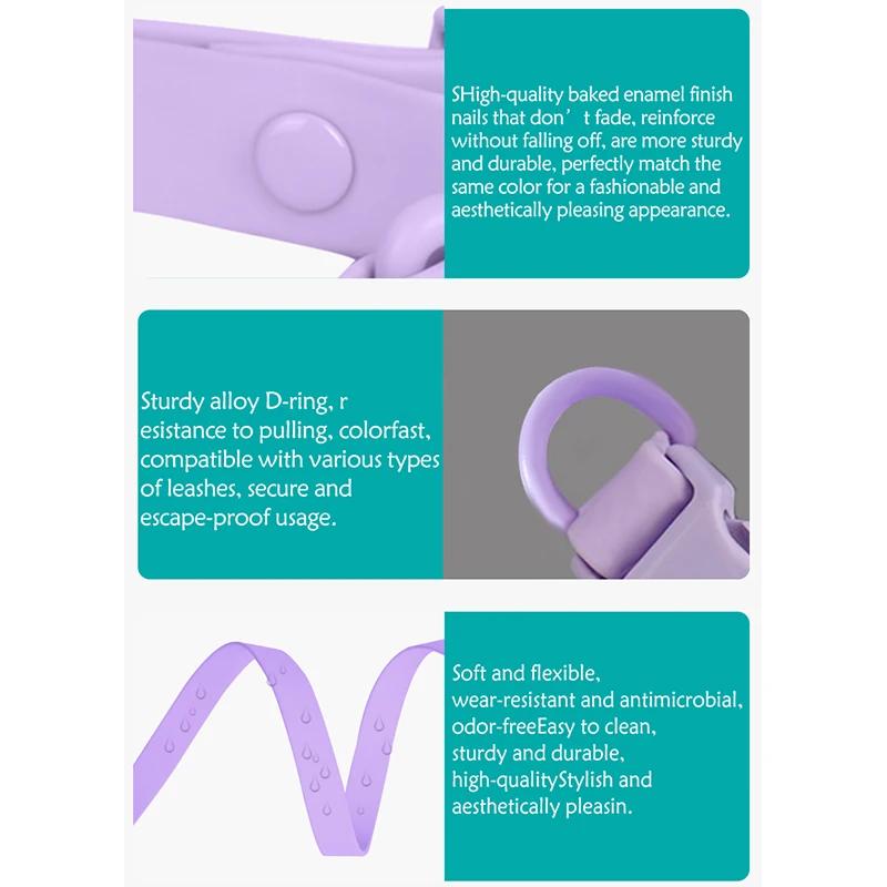 Новый цветной ошейник из ПВХ, водостойкий, грязеотталкивающий, легко чистится, ошейник для домашних животных, регулируемый шейный ошейник, комплект ошейников для собак