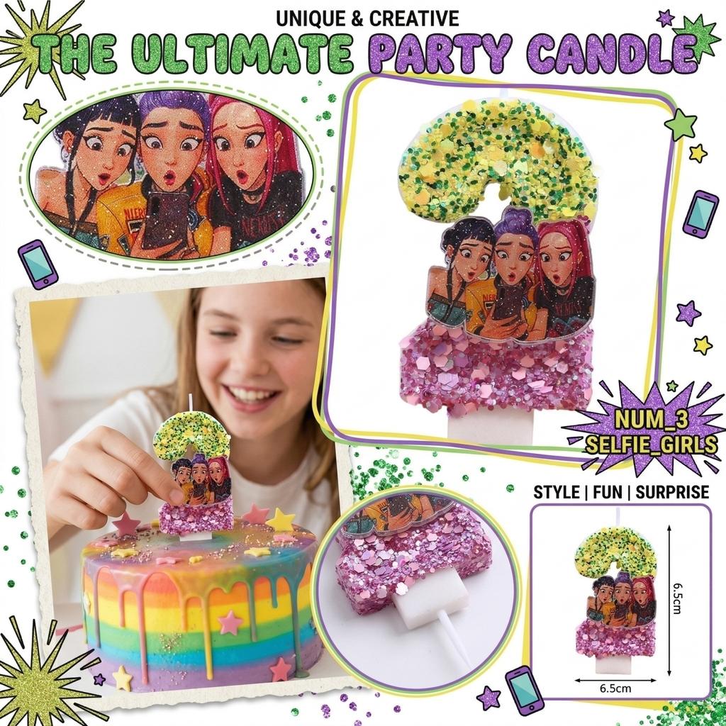 Fashion Cartoon Creative Birthday Candles Party Digital Candles
