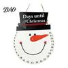 Wooden Advent Calendar Christmas Countdown Calendar, Reusable Days Until Door Hanging Sign, Holiday Sign Vintage Round Wreath Hanger for Wall