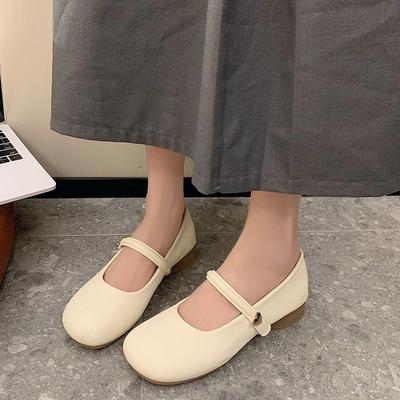 Туфли Мэри Джейн с круглым носком на мягкой подошве Doudou 2025 весна и лето новые ретро нежный сказочный стиль повседневные с мелким вырезом одинарные туфли женские