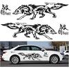 Наклейки на кузов автомобиля, резные полые наклейки с изображением волка, антицарапающие украшения для автомобилей/внедорожников/грузовиков, упаковка из 2 шт. (черный)