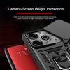 KEYSION Shockproof Armor Case for TECNO Pova 6 Pro 5G Slide Camera Lens Protection Metal Ring Stand Phone Cover for POVA 6 Neo
