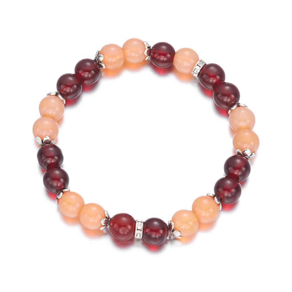 Geometric Agate Beaded Bracelet For Women Handmade Elastic Cord Jewelry For Travel Gift