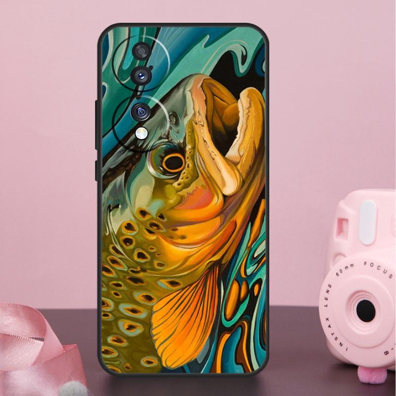 Чехол для Fly Fishing Case с рисунком Форель для Honor 400 200 Pro 50 70 90 X9a X9b X9c X9d X8b X8c Win Magic 8 Pro 5 6 7 Lite