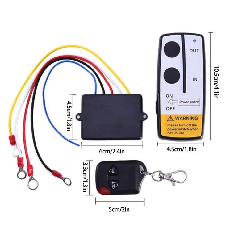 Wireless Winch Remote Control Kit Handset Switch Controller Receiver Kit Winch Control System for Car ATV Truck SUV