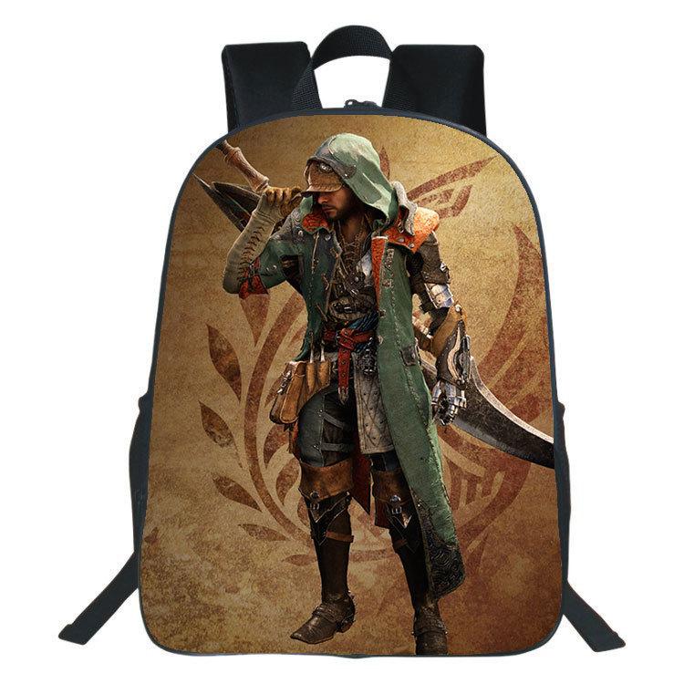 Рюкзак с принтом Monster Hunter Wilds Студенческий рюкзак Monster Hunter Wilds