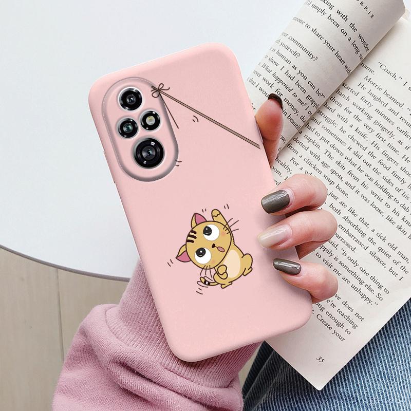 For Honor 200 Pro Case Phone Cover Popular Flower Lovely Cartoon Cat Soft Silicone TPU Funda For Honor 200Pro Protector Bumper